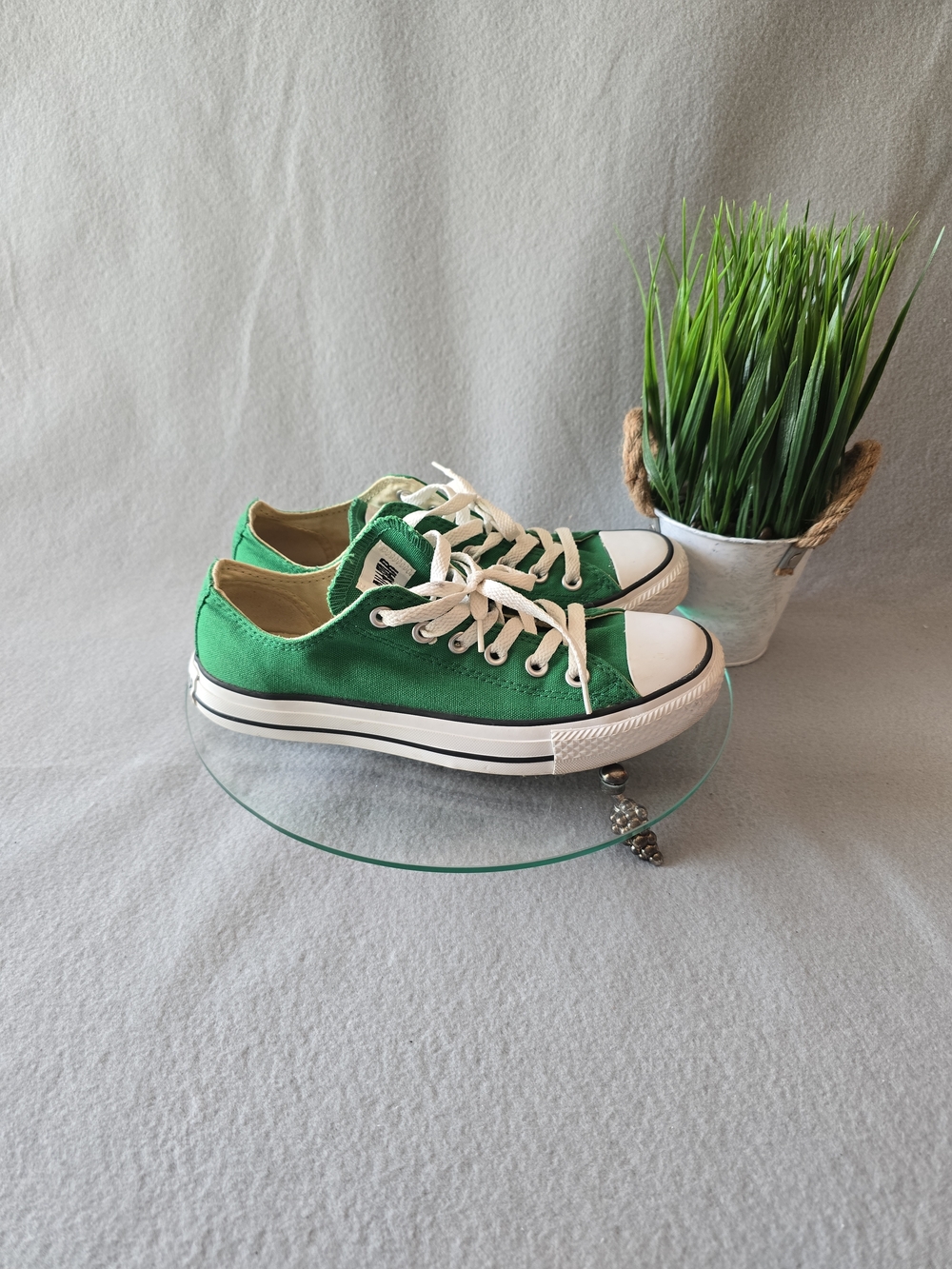 Unisex Converse Green Low-Top Canvas Sneakers M6 W8 - Picture 3 of 6